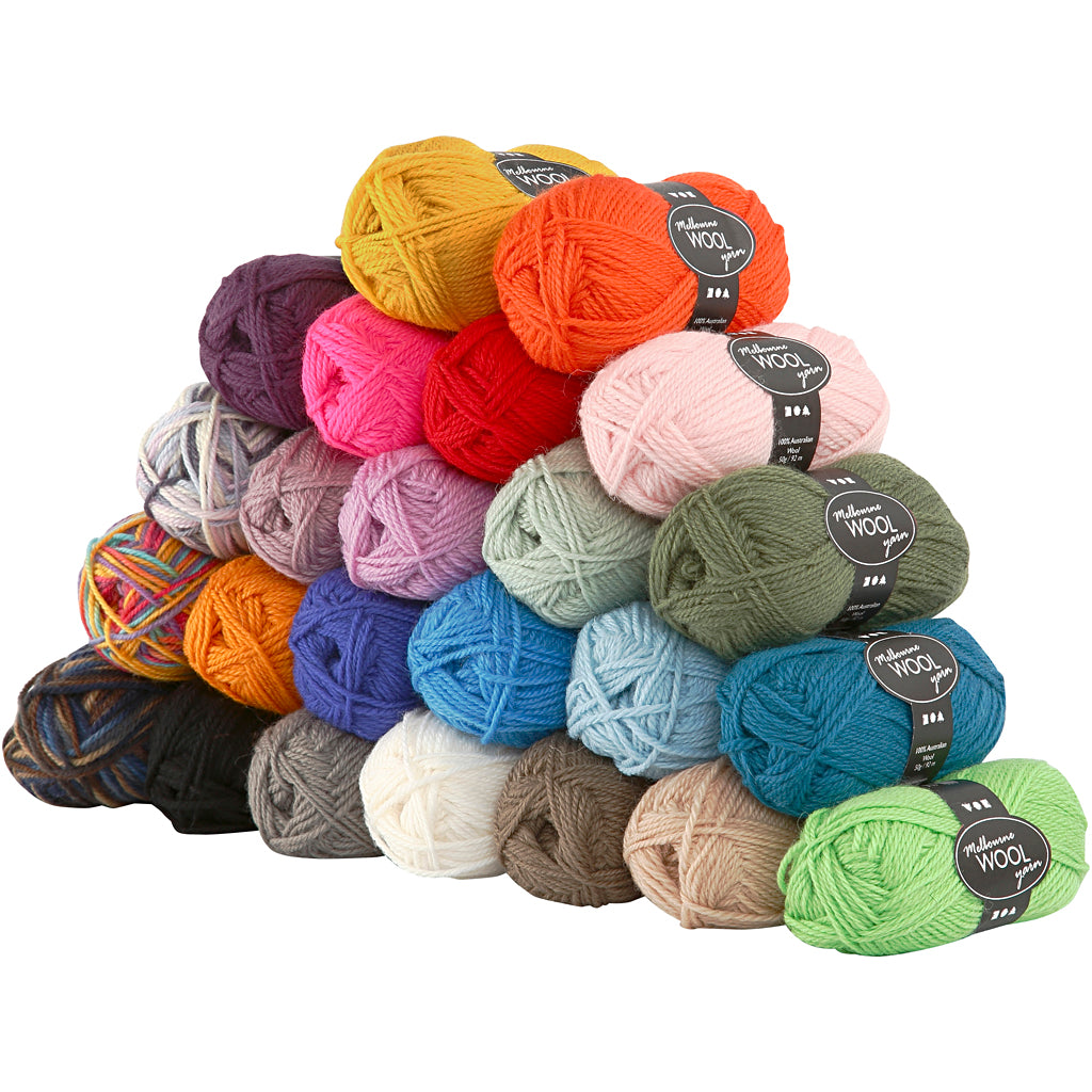 Creativ Company Melbourne-Wollgarn, L: 92 m, 24 x 50 g, 1 Box