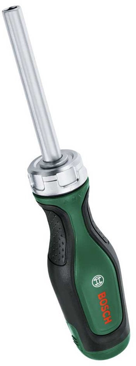 Bosch Ratschenschraubendreher mit grünem Bit + 12 Bits – 1600a032v0