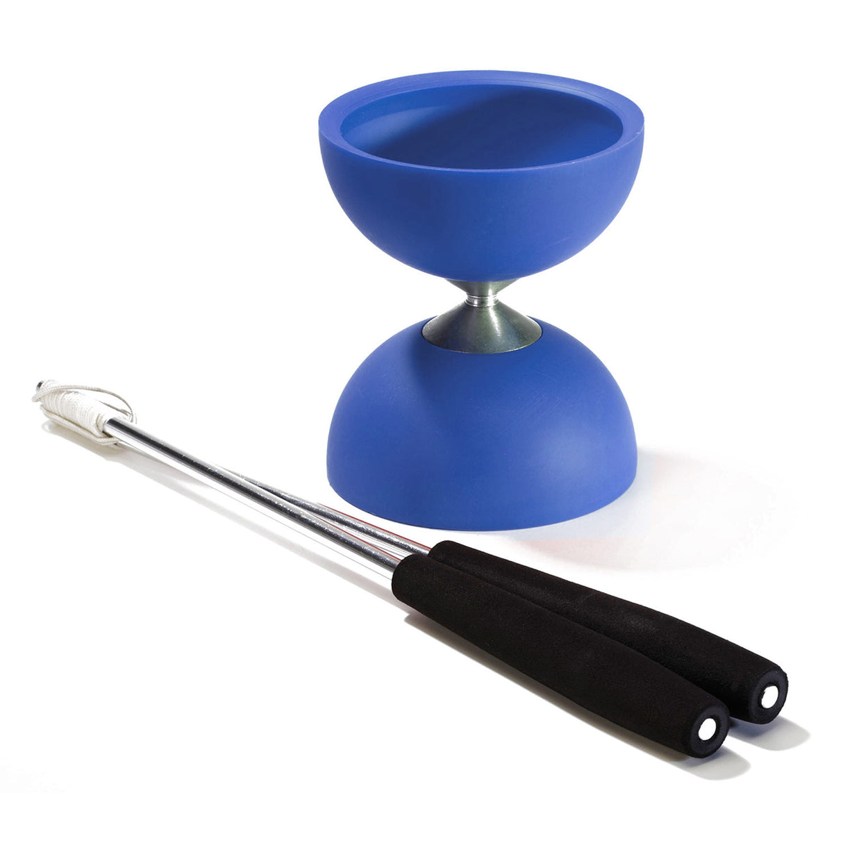 Diabolo en caoutchouc eureka avec bâtons en aluminium bleu foncé