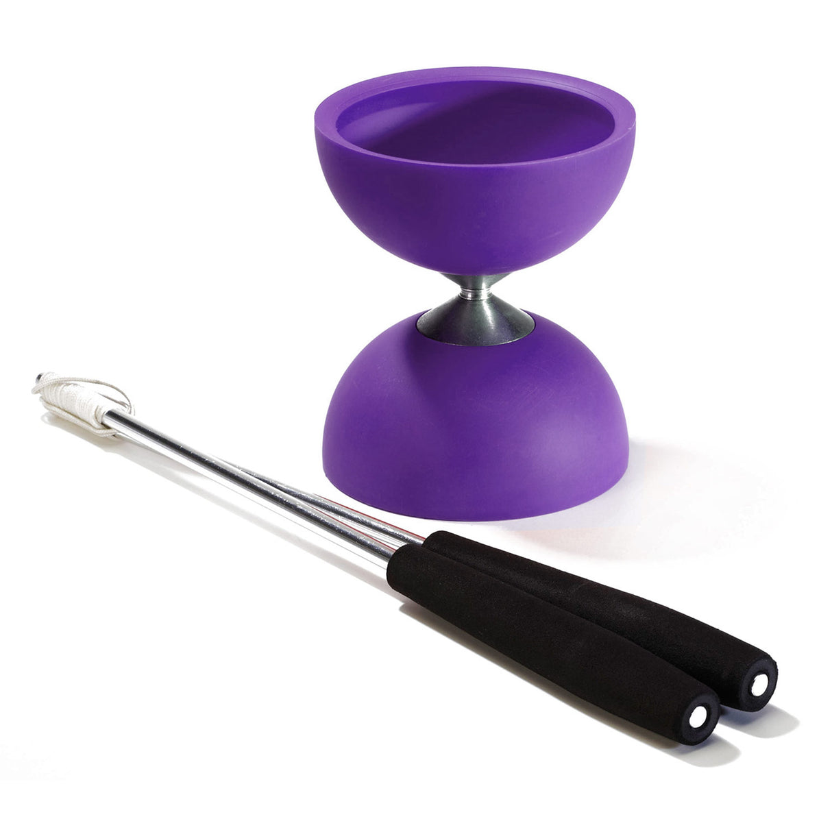 Eureka rubber diabolo with aluminum sticks purple