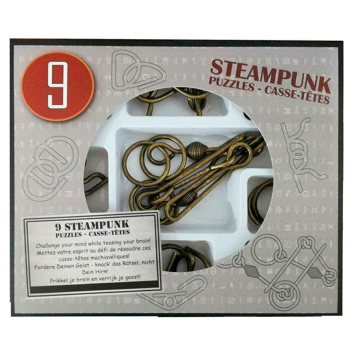 Eureka Steampunk Brain Puzzles Gray, 9e.