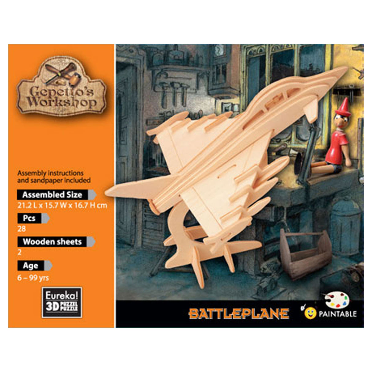 Eureka Gepetto's Workshop Holzbausatz 3D – Kampfjet