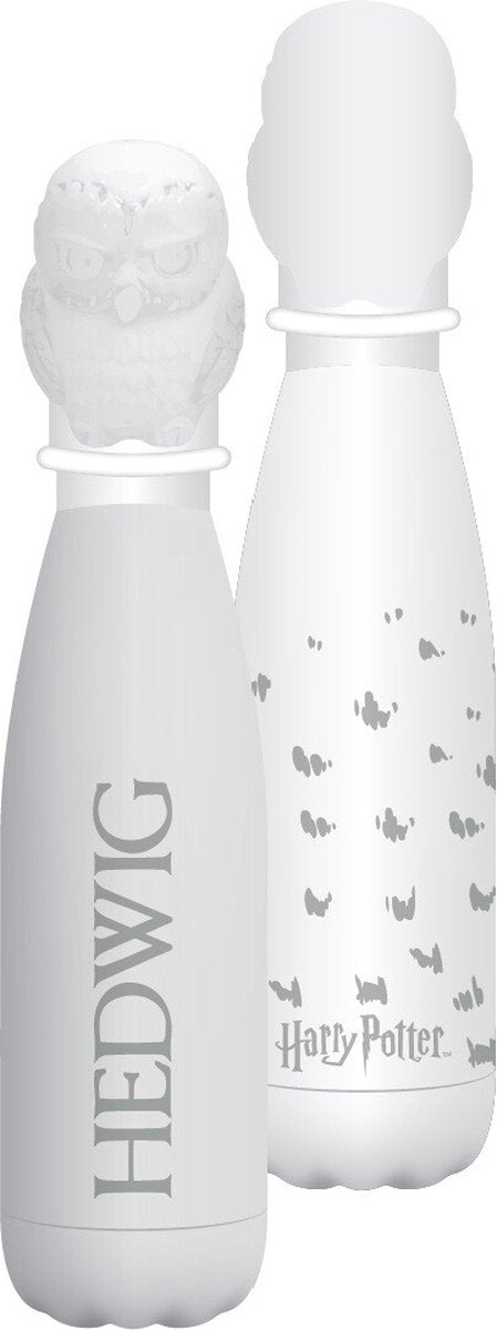 Half Moon Bay Harry Potter – Hedwig – Metalltrinkflasche mit 3D-Deckel – weiß – 500 ml
