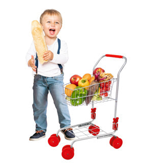 Einkaufswagen aus rotem Metall