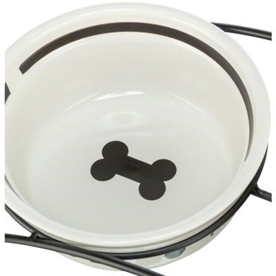 Trixie Food Bowl ciotola cibo per cani ceramica bianco nero