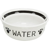 Trixie Drinking Bowl Dog Water Ceramic White Black