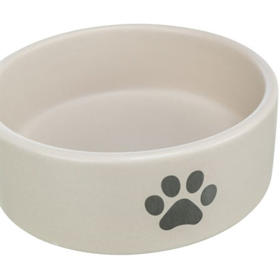 Trixie Liewensmëttel Bowl drénken Bin Hond Poot MOTIF Keramik Liicht Grey