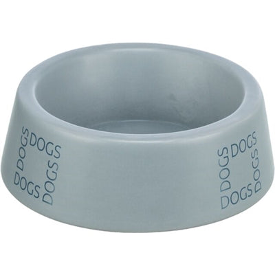 Trixie Food Bowl Drinking Bin Dogs Ceramic Grey Blue