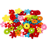 Creativ Company Filzblumen, Größe 35x45 mm, Stärke 1,2 mm, 135 Stück 1 Karton