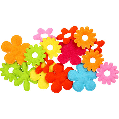 Creativ Company Filzblumen, Größe 35x45 mm, Stärke 1,2 mm, 16 Stück 1 Karton