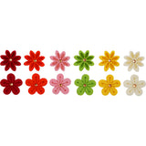 Creativ Company Filzblumen mit Strasssteinen, D 30 mm, Stärke 2,5 mm, 12 Stück 1 Box