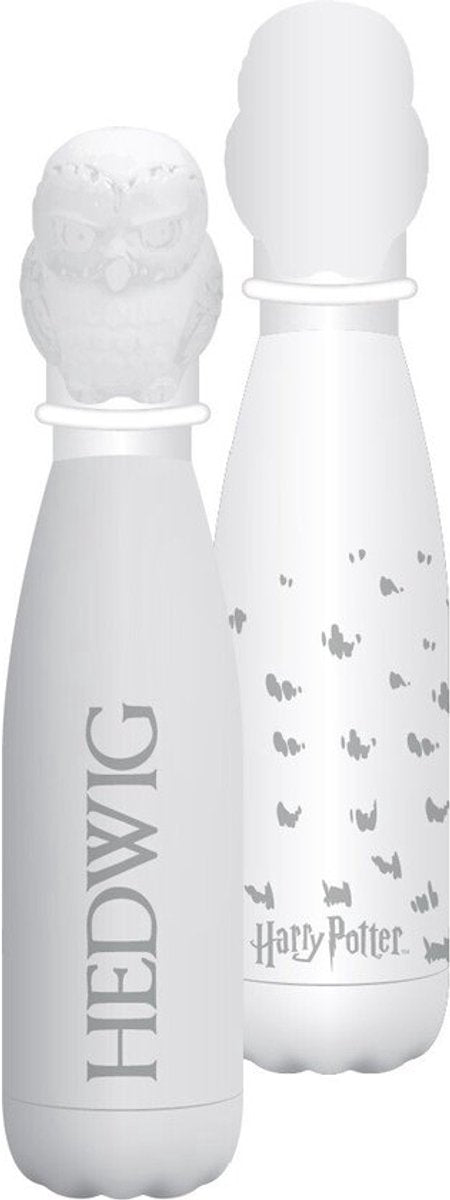 Half Moon Bay Harry Potter – Hedwig – Metalltrinkflasche mit 3D-Deckel – weiß – 500 ml