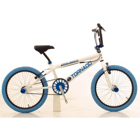 Royal BMX-Fahrrad – Bugatti Tornado Freestyle 20 Zoll – weiß mit blauen Reifen