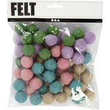 Creativ Company Wollperlen, D 20 mm, Pastellfarben, 64 Stück 1 Box