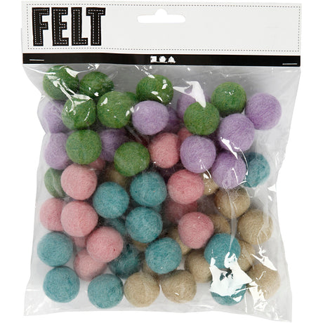 Creativ Company Wollperlen, D 20 mm, Pastellfarben, 64 Stück 1 Box