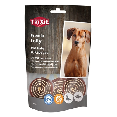 Trixie Premio Lutscher mit Ente und Kabeljau