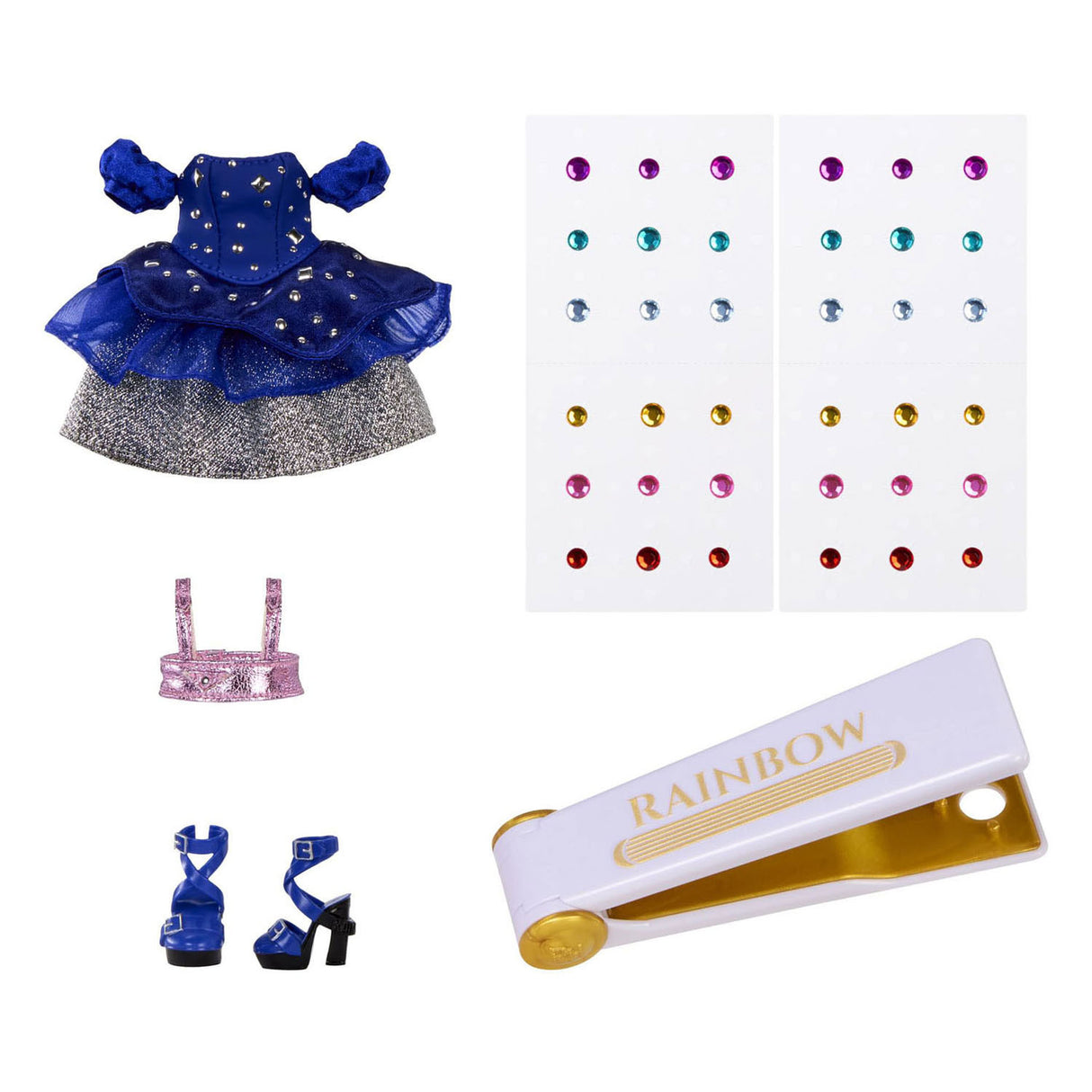Rainbow High Be Dazzling Modepuppen – Genevieve Bleue (blau) mit Blendwerkzeug und glitzernden Strasssteinen