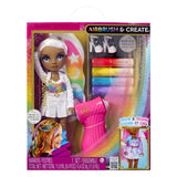 Regenbogenhohe Airbrush-Puppe mit grauen Augen