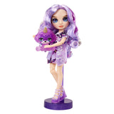 Rainbow High klassische Modepuppe – 28 cm – violett (lila) – mit Schleim-Set und Tier