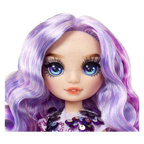 Rainbow High klassische Modepuppe – 28 cm – violett (lila) – mit Schleim-Set und Tier