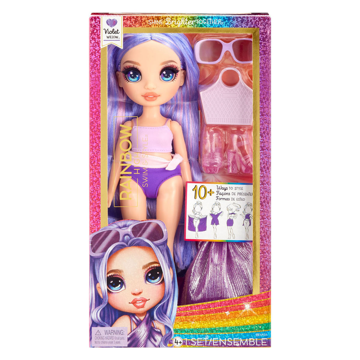 Mga entertainment rainbow high swim style pop - violet