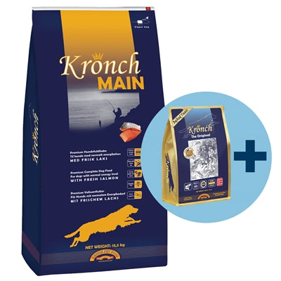 Kronch Main Senior con snack salmone Kronch gratuito al 100%