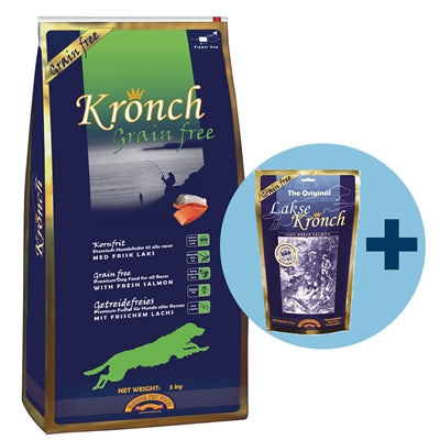 Kronch voksen korn -gratis med gratis Kronch 100% laksesnacks