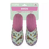 Pantoffel Gartenvögel grün rosa