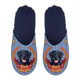 Slipper schwarz Labrador dunkelblau