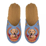 Slipper Golden Retriever Flieder Beige
