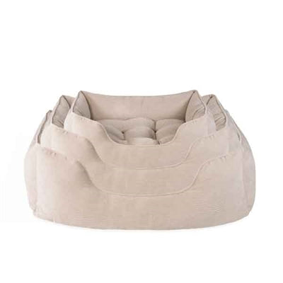 Rosewood 40 Winks Dog Basket Ribstof Beige