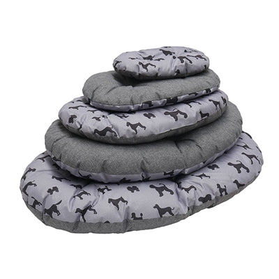 Rosewood Dog Cushion All Seasons Oval Dog Print Gray