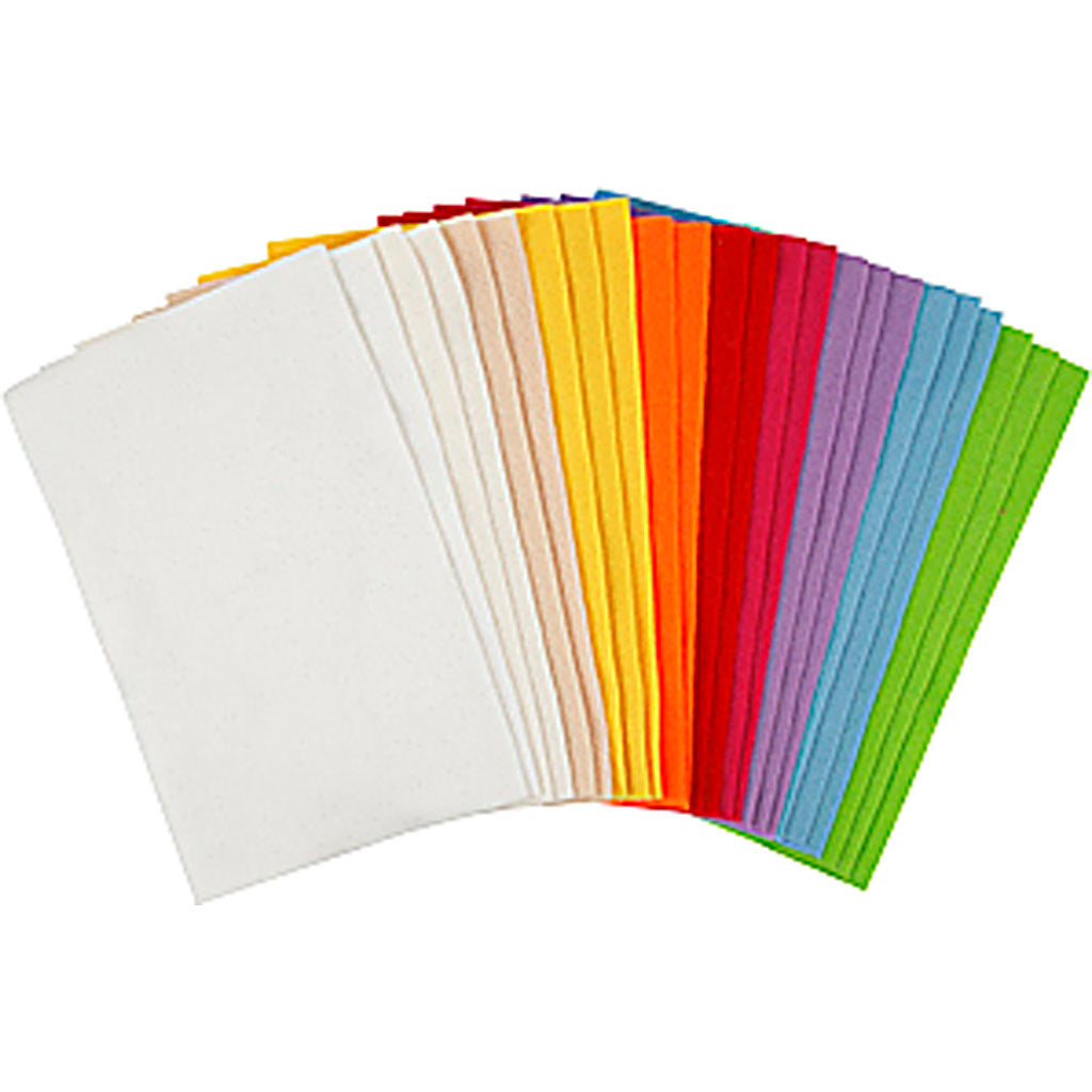 Creativ Company Hobbyfilz verschiedene Farben, 24 Blatt