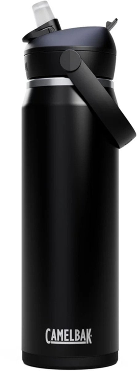 Camelbak Thrive Flip Straw Trinkflasche – 750 ml – Edelstahl – mit Strohhalm – Isolierwasserflasche – Schwarz