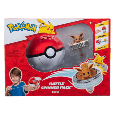 Jazwares Pokémon Battle Spinner-Spiel – Evoli Pokéball