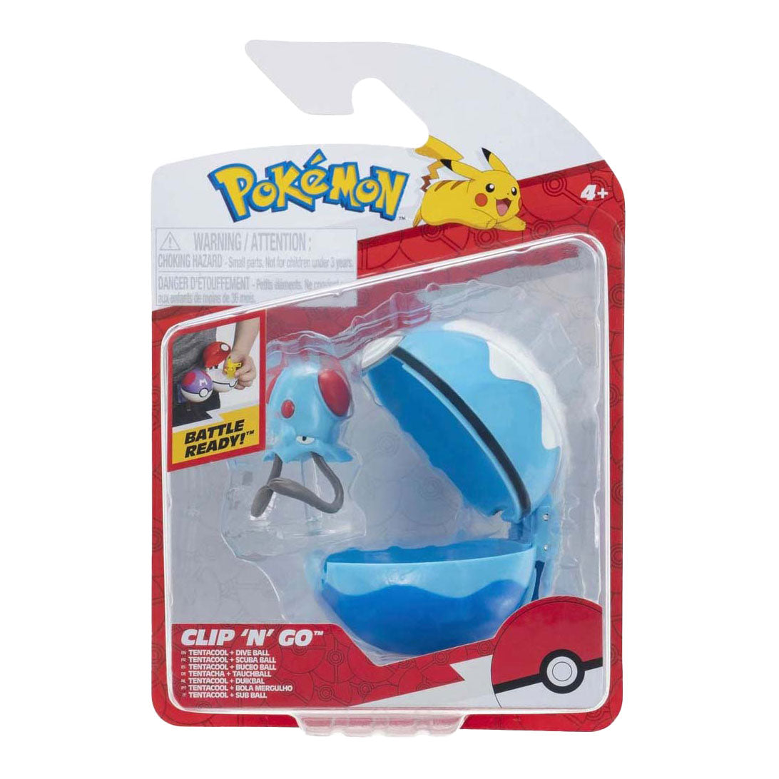 Jazwares Pokémon – Clip n Go Tentacool Dive Ball