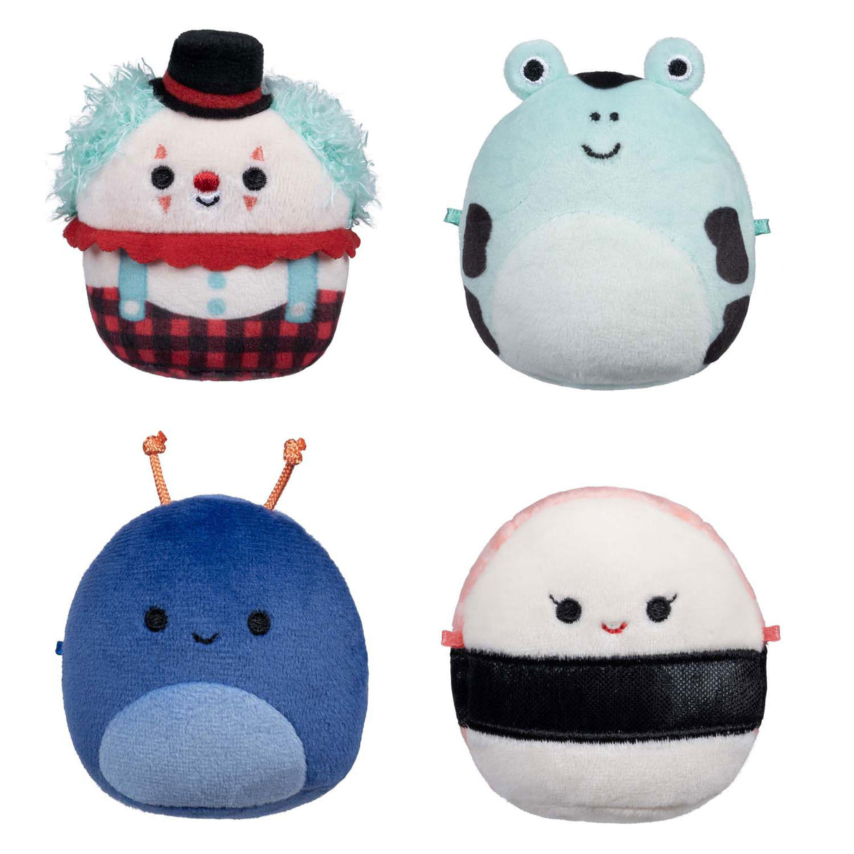 Squishmallows kuschelige Plüsch-Mikromallows – Solenn, Dear, Preeti, Ukee, 4er-Pack
