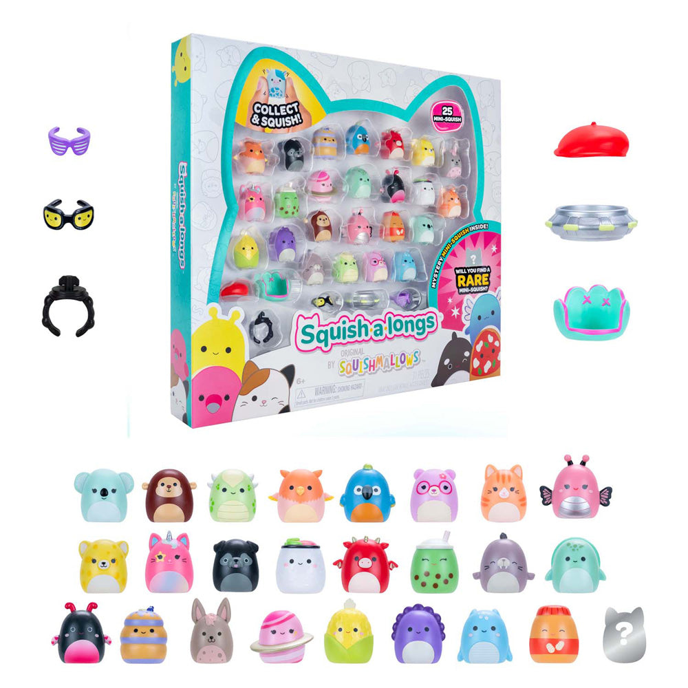 Jazwares Squishmallows – Squish-A-Longs-Spielzeugfiguren Stil 1 – 25 Stück.