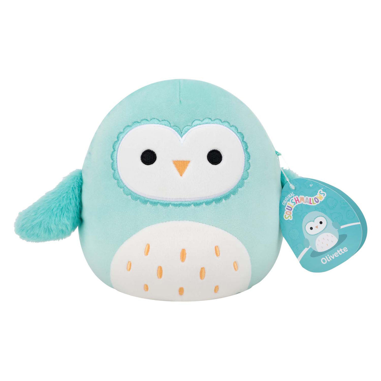 Jazwares Squishmallows Kuscheltier Plüsch – Olivette die Schleiereule – 19 cm