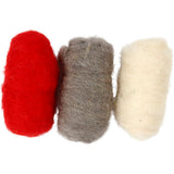 Creativ Company kardierte Wolle, Rot-Weiß-Harmonie, 3x10 gr 1 Box