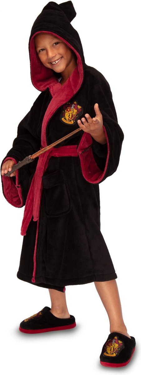 Harry Potter Bademantel Gryffindor mit Kapuze, übergroße Kinderserie, Unisex, 13–15 Jahre (XL)