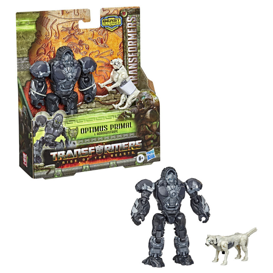 Hasbro -Transformatoren steigen der Bestien Weaponizer Action Figuren Optimus Primal Arrowstripe