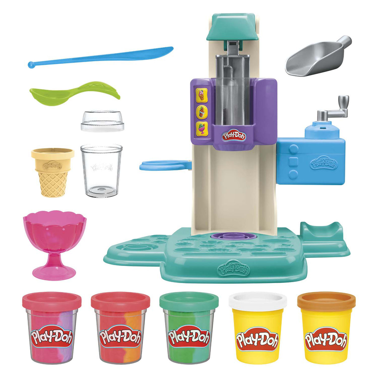 Play-doh Regenbogen-Softeis-Spielset – 5 Tontöpfe