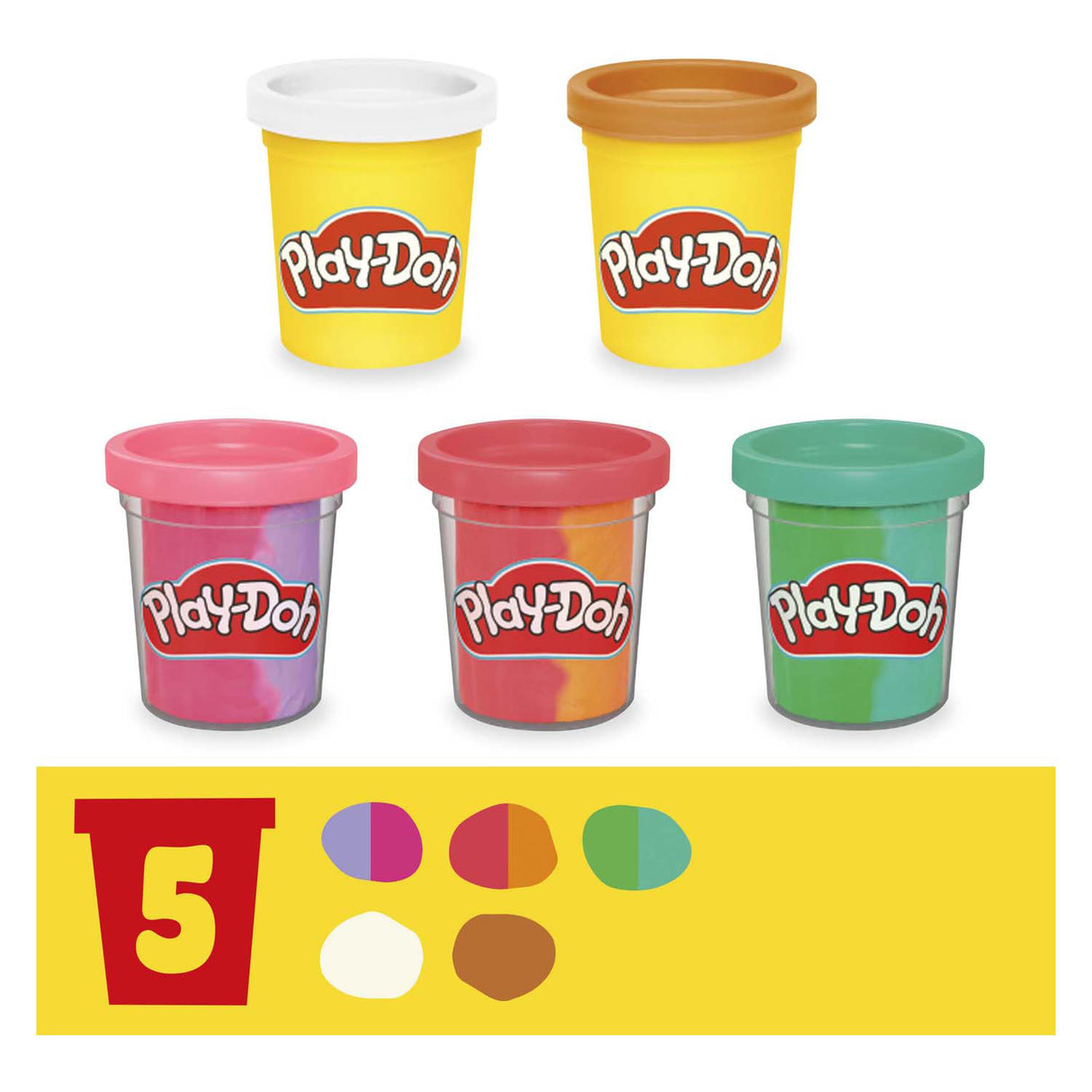 Play-doh Regenbogen-Softeis-Spielset – 5 Tontöpfe