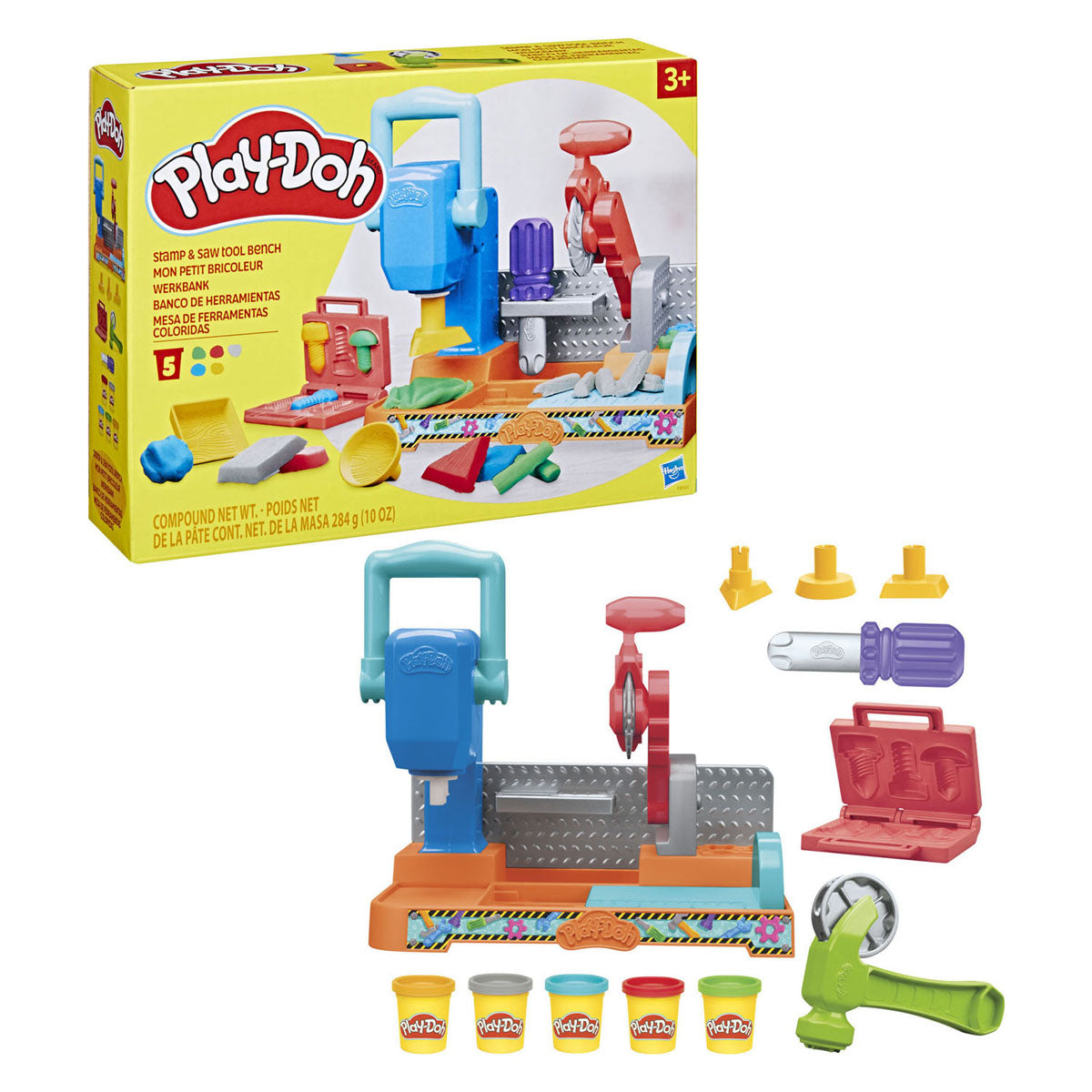 Play-doh Stempel- und Sägespielset – Modelliermasse – Kinderwerkzeuge