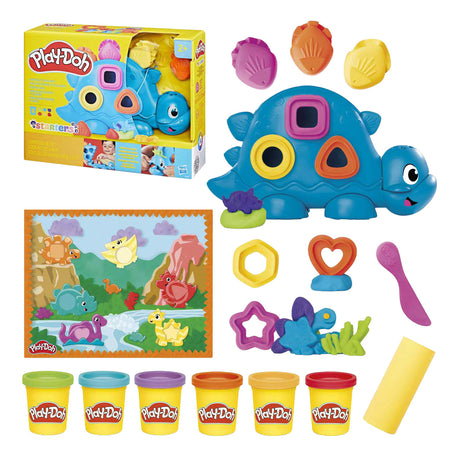 Stehender Play-Doh-Dino in Formen und Farben – 6 Tontöpfe