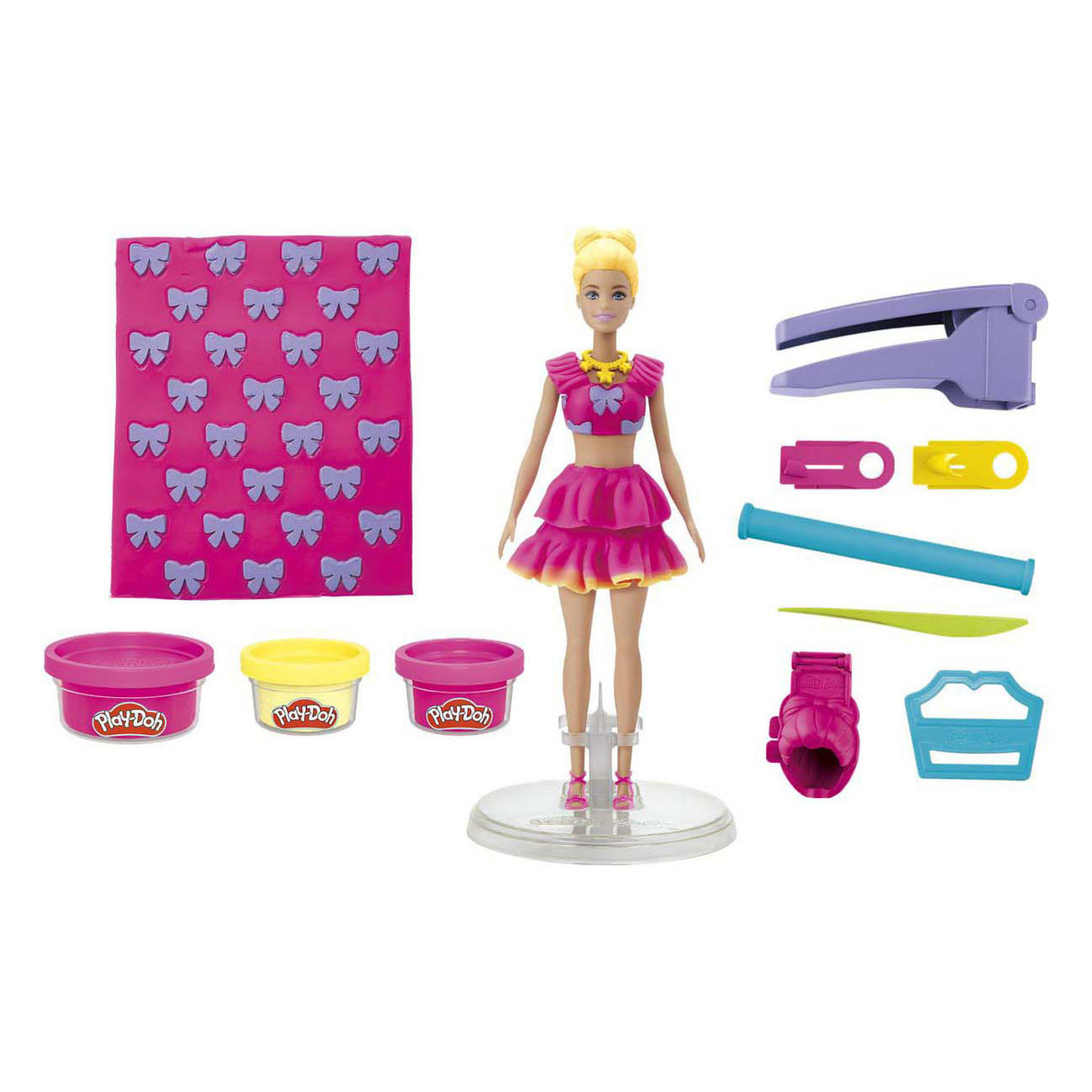 Play-Doh Barbie Rüschen und Schleifen – 3 Tontöpfe
