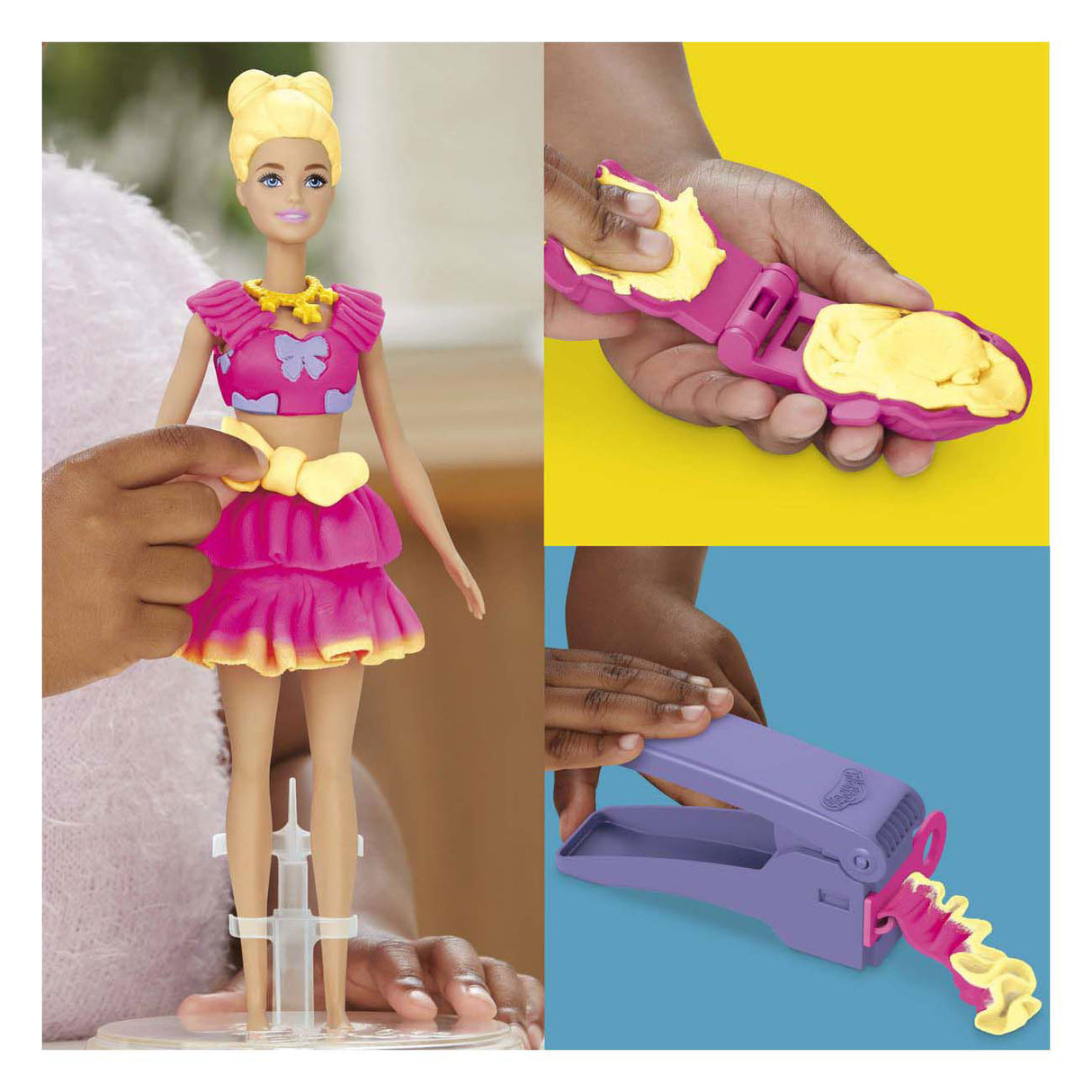 Play-Doh Barbie Rüschen und Schleifen – 3 Tontöpfe