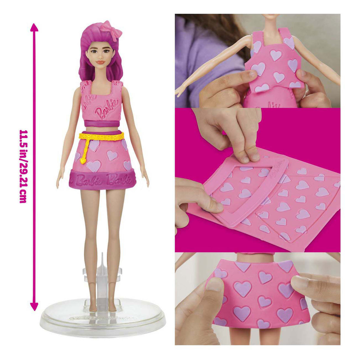 Play-Doh-Set aus Barbie-Puppenherzen und -Haaren – Modelliermasse