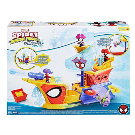 Hasbro Spidey Water-Webs Ahoi Piratenschiff mit Blasen – inkl. Blasengebläse